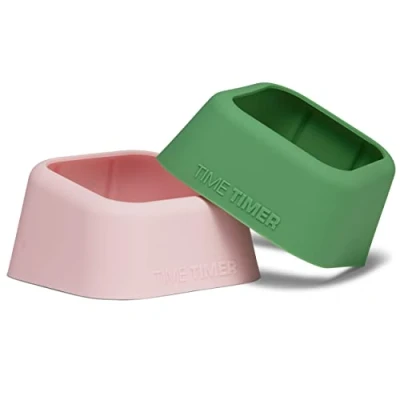 Immagine di TIME TIMER Home MOD Casi botanici per l&#039;apprendimento in classe, strumento di studio a casa, orologio da scrivania e riunioni d&#039;ufficio con funzionamento silenzioso (confezione 2), rosa verde