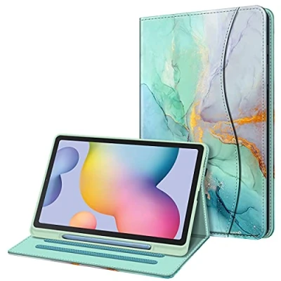 Immagine di FINTIE Custodia per Samsung Galaxy Tab S6 Lite 10.4&#039;&#039; 2024/2022/2020 (SM P620/P625/P613/P619/P610/P615) con S Pen Holder [SlimShell] Multi angli Leggero Morbida TPU Cover Case, Emerald