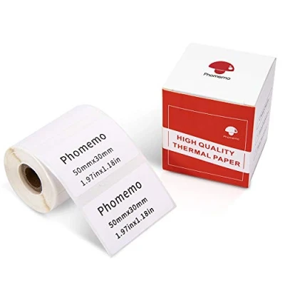 Immagine di Phomemo etichette M110 Etichette,Etichetta Autoadesiva Multifunzionale,1,97&quot;x1,18&quot; (50x30mm),Compatibile con le stampante per M200 M220 M120 M221,230 etichette/rotolo