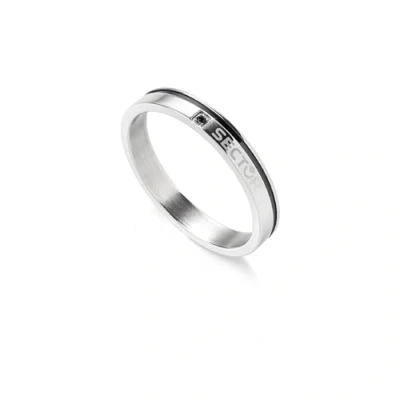 Immagine di Sector No Limits Anello da uomo, Collezione ROW, misura 23, in acciaio, pvd nero e cristalli SACX03023