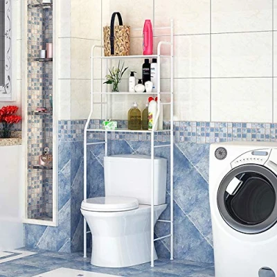 Immagine di THINFAR Scaffale sopra WC con 3 Ripiani, per Bagno, Mensole da Bagno la mensola della Lavatrice salvaspazio Organizer Lavanderia, (Bianco)