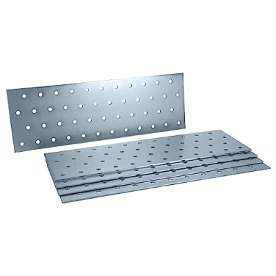 Immagine di HELPMATE 6 piastre forate 80 x 240 mm Connettore piatto zincato galvanicamente &amp; blu passivato in legno con eccellente protezione anticorrosione, stabile e durevole facile da