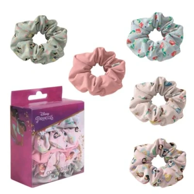 Immagine di Scrunchies Disney, Minnie, Principesse, Frozen II, Lilo &amp; Stitch, Carica dei 101, Aristogatti, Elastici per Capelli in Tela, codini, 3 pezzi, multicolor (Principesse (5 pezzi))
