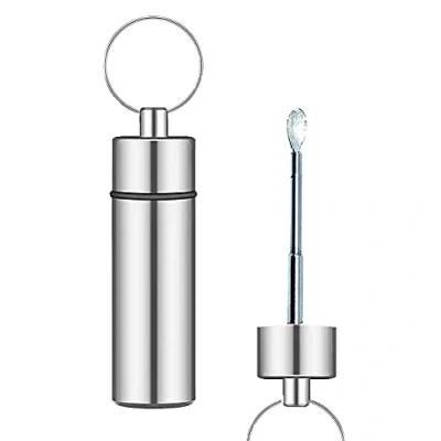 Immagine di iSnuff Contenitore per pescare con cucchiaio, cucchiaio telescopico, dispenser di lusso (argento)