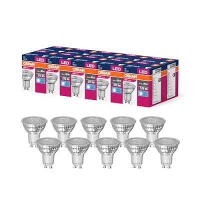Immagine di OSRAM Valore a stella LED PAR16 per base GU10, lampada riflettore, GL, 575 lumen, bianco freddo, 4000k, sostituzione lampadine da 80w convenzionali, non dimmerabile, 10 pacchetti