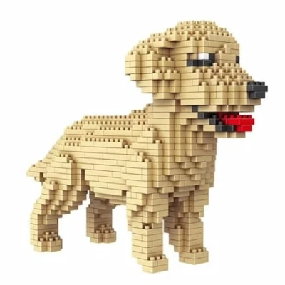 Immagine di Atomic Building Cane Golden Retriever (Labrador Retriever). Figura da Assemblare con nanoblocchi. 950 pezzi.