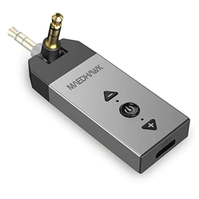 Immagine di MaedHawk Ricevitore Bluetooth 5.2 per Auto con Jack Aux da 3,5 mm Ruotabile Kit audio wireless A2DP Auto, Altoparlanti Streaming di Musica Stereo la casa, Chiamate in Vivavoce