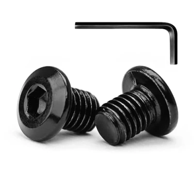 Immagine di M4 x 10mm 10 Pezzi di Bulloni a Testa Piatta Esagonale, in Acciaio Inossidabile A2 V2A Finitura Ossidata Nera (con Chiavi Brugola)