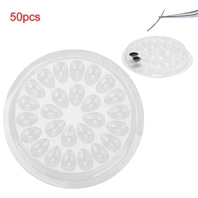 Immagine di 50pcs monouso supporto colla per ciglia, plastica trasparente eye lash extension stand pad