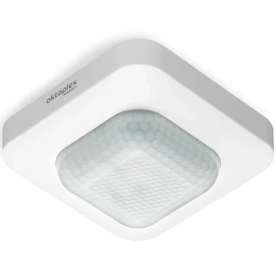 Immagine di Oktaplex Leo Rilevatore di movimento per interni, 360, 10 m, portata 230 V, sensore movimento, adatto a LED, bianco