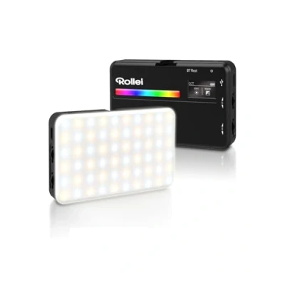 Immagine di Rollei Lumis Compact RGB, piccola luce fissa RGB con 360 colori e splendidi effetti luminosi, lampada LED compatta in formato smartphone 28565, nero