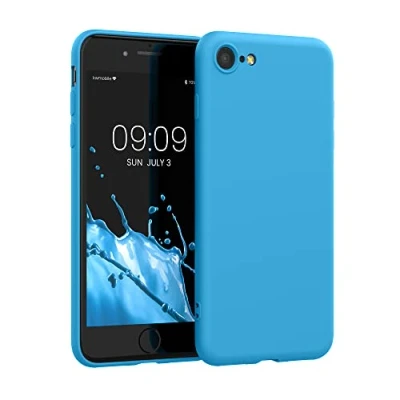 Immagine di kwmobile Custodia Compatibile con Apple iPhone SE (2022) / (2020) 8 7 Cover Back Case per Smartphone in Silicone TPU Protezione Gommata blu radiante