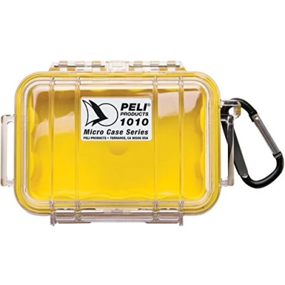 Immagine di PELI 1010 Small Protective Box per componenti Sensibili, Grado di Protezione IP67, Capacità 0,3L, Prodotto in USA, Trasparente/Giallo