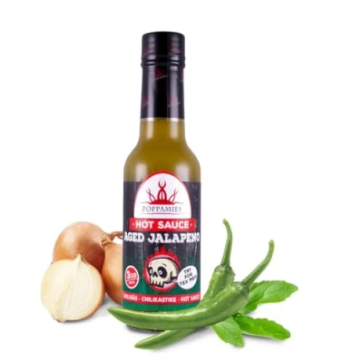 Immagine di Poppamies Salsa di peperoncino piccante Jalapeno invecchiata Senza glutine lattosio Vegan Spezia: 3/10 150ml