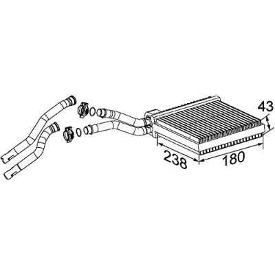 Immagine di MAHLE ORIGINAL AH 200 000P Radiatore Riscaldamento FORD: Focus 2, C Max, Max