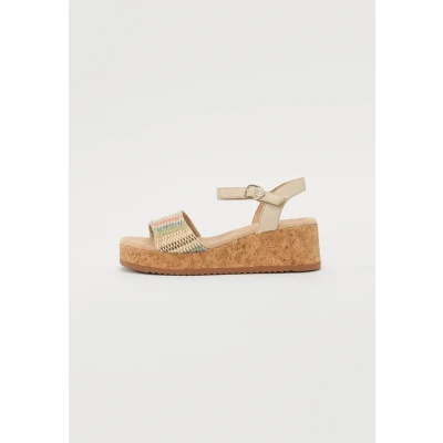 Immagine di TOM Tailor Sandali con zeppa, Donna, Taglia: 39, Cream/multi coloured Tessuto / sintetico