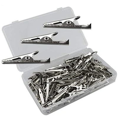 Immagine di Senven 100Pcs Krokodilklemme, Clip Alligator Metallprüfklemmen Test durch Elektrikerarbeit, Metallisolierklemme Batterie Krokodilklemmen