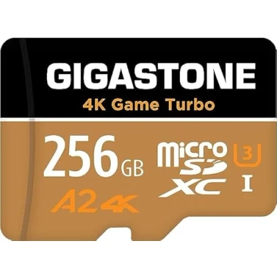 Immagine di [5 Anni Recupero Dati Gratuito] Gigastone Scheda di memoria 256 GB 4K Game Turbo, Specialmente per GoPro Drone Switch, Velocità 160 MB/s. video 4K, A2 U3 Micro SDXC con Adattatore SD