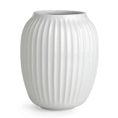 Immagine di Vaso Kähler H21 cm Hammershøi design danese per fiori fatto a mano, bianco