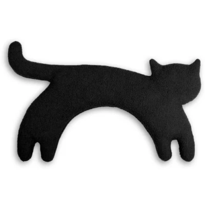 Immagine di CUSCINO RISCALDABILE Leschi per la pancia e schiena/Per collo, cervicale coliche dei neonati/Per microonde, con semi di grano/Minina gatta, nero