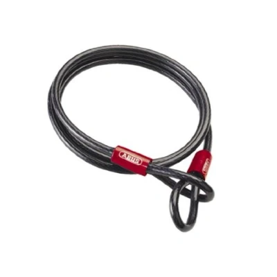 Immagine di ABUS cavo ad anello Cobra 10/200 in acciaio rivestito plastica lunghezza 2 m, spessore 10 mm sicurezza per accessori di biciclette e moto Nero, 200 cm