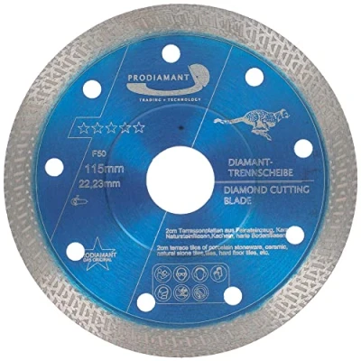 Immagine di PRODIAMANT disco da taglio diamantato professionale per piastrelle/gres fine F50 extra sottile 115 mm x 22,2 lastre di spessore fino a 20