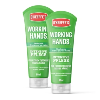 Immagine di O&#039;Keeffe&#039;s Working Hands 80 ml Tube 2 Pack Hand Cream for Extremely Dry, Cracked Hands, Instantly Increases Moisture Content, Forms a Protective Layer and Prevents Loss