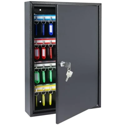 Immagine di HMF 13564 02 Armadietto portachiavi con 64 ganci regolabili, 45 x 30 8 cm, colore: Nero