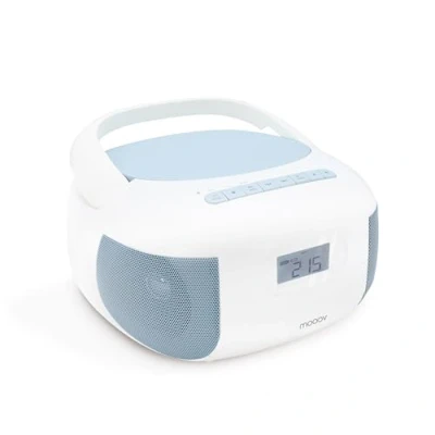 Immagine di Metronic 477187 Lettore CD Radio Portatile Bluetooth Celeste con Porta USB, Micro SD,