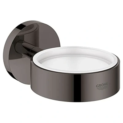 Immagine di GROHE Essentials supporto (superficie resistente, adatta per forare o incollare), grafite dura, 40369A01 carbone scuro