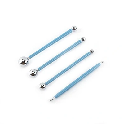 Immagine di Walfront Set di 4 Strumenti per Modellare Palline 8 Sfere in Acciaio Inox Argilla Ceramica Intaglio Goffratura