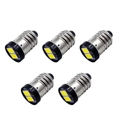 Immagine di Ruiandsion 5 pz E10 Lampadine LED 3 V Bianco 5630 2SMD Base a Vite Mini di Ricambio Aggiornamento Torcia Testa Lavoro Elettrica Strumenti