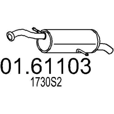 Immagine di MTS 01.61103 Marmitta 1070 CITROËN: C4 I Hatchback, Coupe