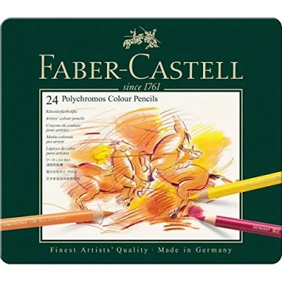 Immagine di Faber Castell 110012 Matite multicolore per artisti, custodia in metallo 24er Metalletui + 9000 Jumbo Set