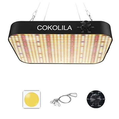 Immagine di COKOLILA 600w Dimmerabile lampada per Piante, Spettro Completo coltivazione con 588 LED SMD, luce piante UV e IR, la Funzione Catena Dasiy da interno, Verdure