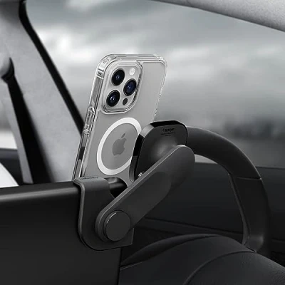 Immagine di Spigen OneTap 3 MagFit Progettato per Tesla model 3(2021 2024 Highland), Y, e S, Supporto Cellulare da Auto, Porta Telefono Auto MagSafe Compatibile con iPhone 15,14, 13, 12