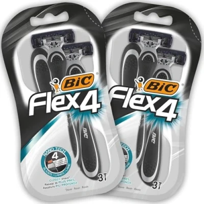 Immagine di BIC RAZORS Flex4 Rasoi Usa e Getta da Uomo, Confezione 2 Pacchi a 3 Pezzi