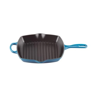 Immagine di le Creuset Bistecchiera Evolution in Ghisa, Quadrata, 26 cm, Adatta a Tutte Fonti di Calore Inclusivo Induzione, 2,86 kg, Blu Marsiglia