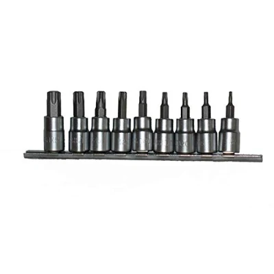 Immagine di Neilsen CT0733 Set di bussole a stella con punta interna maschio TORX 3/8 Dr T10 T55, colore: Argento