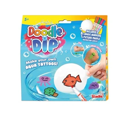 Immagine di Simba Doodle And Dip, Crea i Tuoi Tatuaggi Aqua, tra Cui 8 Penne magiche e Blocco da colorare, per Bambini dai 5 Anni in su, 105953088