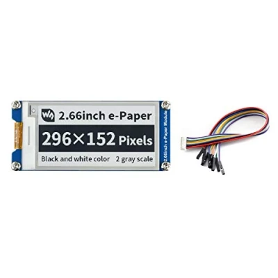 Immagine di IBest 2.66inch e paper Display HAT 296x152 Resolution 3.3V/5V Two Color ink epaper Screen Module for Raspberry Pi 4B/3B+/3B/2B/Zero/Zero W/Zero WH,SPI Interface