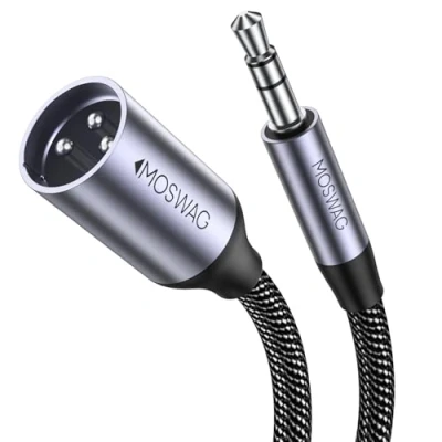 Immagine di MOSWAG cavo 3,5 mm a XLR, bilanciato da TRS XLR compatibile microfono oro, telefono, laptop, altoparlante, mixer, tablet, microfono, amplificatore