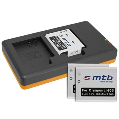 Immagine di 3 Batterie + Caricabatteria doppio (USB) per Li 90B 92B / Olympus Tough TG 1, 2, 3, 4 Actioncam Tracker/SH … v. lista (Cavo USB micro incluso)