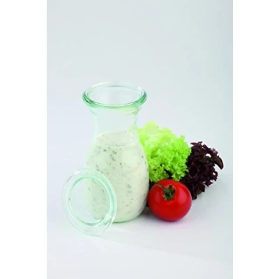Immagine di APS 6 bottiglie di vetro Original WECK 500 ml con coperchio, Ø cm, H: 19 per succhi, frullati, condimenti, lavabili in lavastoviglie