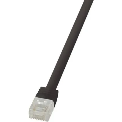 Immagine di LogiLink CF2033U RJ45 cavo di rete, patch CAT 6 U/UTP 1.00 m Nero altamente flessibile 1 pz.