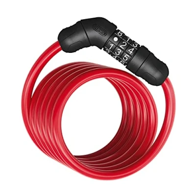 Immagine di ABUS Star 4508C/150 Serratura a combinazione con cavo spirale di 8 mm spessore Livello sicurezza 2 Rosso