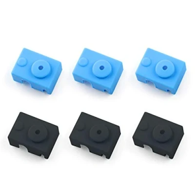 Immagine di 6 PCS Silicone Calzini Stampante 3D Blocco Riscaldatore Copertura per E3D V6 PT100 (Blu e Nero)