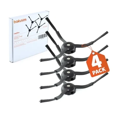 Immagine di BAKUUM Confezione da 4 spazzole per Cecotec Conga 7490 Ultimate. Pack Ricambi e Accessori Robot Aspirapolvere