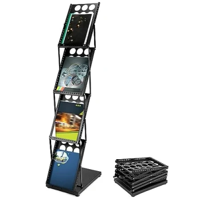 Immagine di QWORK® Porta brochure A4, Supporto per Portariviste, pieghevole, nero