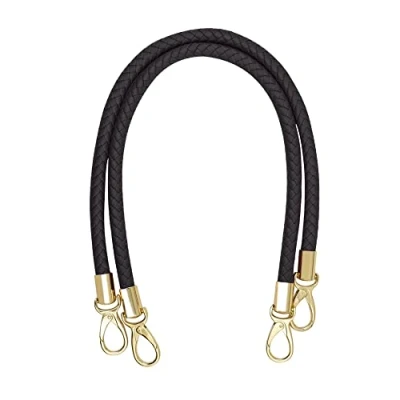 Immagine di besbomig 2 Pezzi Manico per Borsa Intrecciato Tracolla con Fibbie in Metallo 60cm PU Cinturino di Ricambio Accessori Donna Borsetta,Marrone